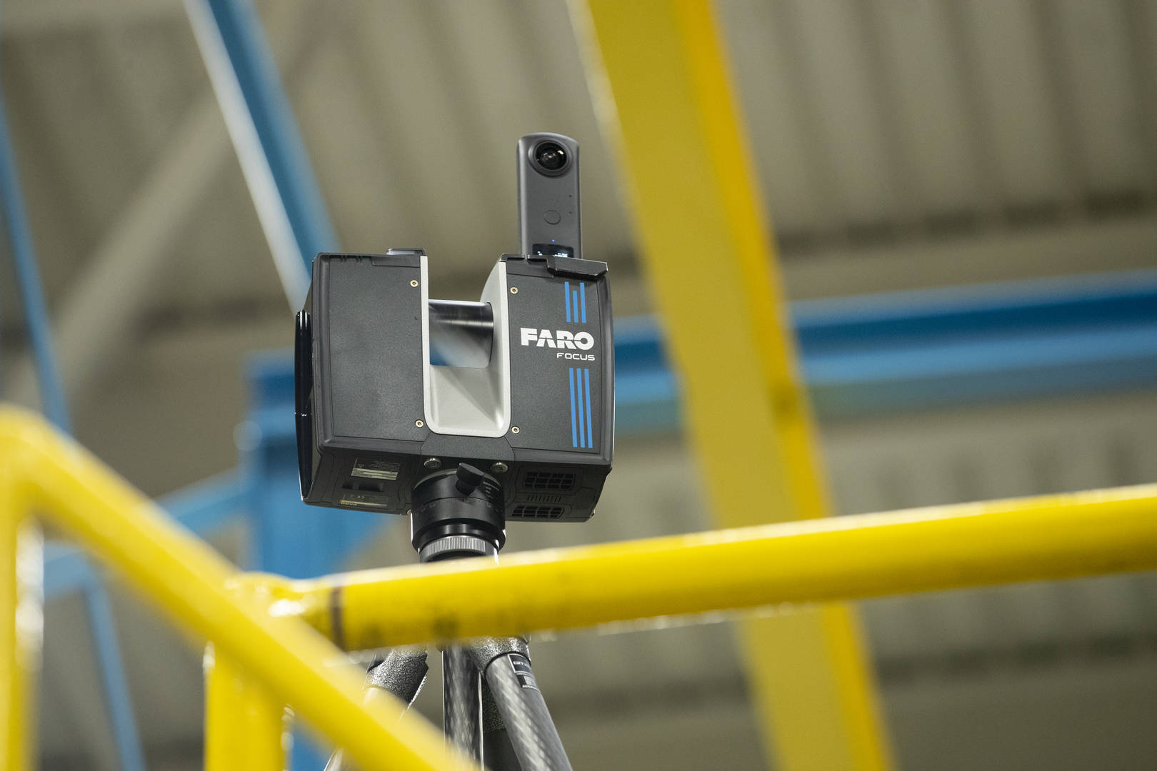FARO Focus Premium Max terrestrial laser scanner setup on a tripod indoors